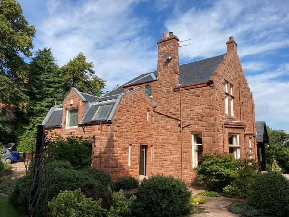 Restored red sandstone villa in Central Scotland